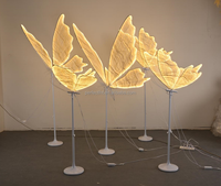 Accessoires de scène de mariage Lumières décoratives à LED Grand papillon d'allée de sol de couleur blanche chaude adapté à la décoration d'événement de mariage