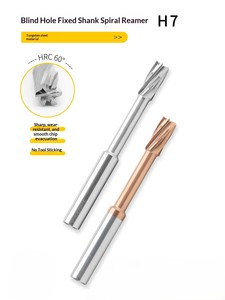 Alesatore a Spirale per Fori Ciechi in Acciaio al Tungsteno con Gambo Fisso 60 H7 Fondo Piatto per Pulizia Radici in Lega Dura - Product Image 2