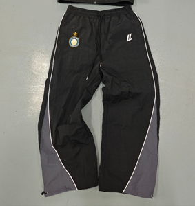 Pantaloni Sportivi in Nylon con Logo Ricamato Personalizzato, Strisce Laterali, Gamba Larga, Stile <span class=keywords><strong>Baggy</strong></span> per Uomo - Product Image 1