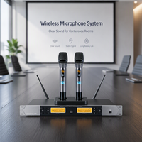 Sistem Mikrofon Nirkabel Profesional Audio Digital Jernih Transmisi UHF Stabil Dua Mikrofon Genggam untuk Pertunjukan Langsung