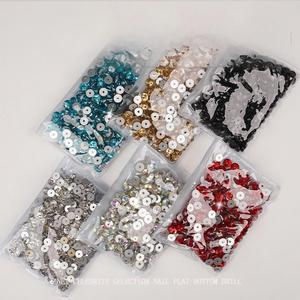 เครื่องประดับคริสตัลหลากสี DIY, คริสตัลไรน์สโตน, หัวเจาะรูกลาง, หัวเจาะก้นแบน, กระดุม, อุปกรณ์เสริมรูกลางทรงกลม - Product Image 1