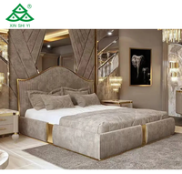 Fabricante personalizado de lujo de 5 estrellas Hotel dormitorio conjuntos de muebles Hotel Dubai apartamento habitación de invitados King camas redondas proveedor