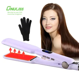 Hair Straightening Brush Black/Purple Hair Straightener Brush Curler For All Hair Types