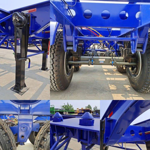 2025 ans HSTAR 3 essieux 40ft bleu expédition bon marché semi-remorque à plat remorque conteneur à plat d'occasion à vendre en vente - Product Image 5