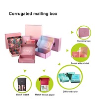 Boîte d'emballage d'ensemble de soins de la peau en carton écologique avec boîtes d'expédition postales ondulées pour soins de la peau
