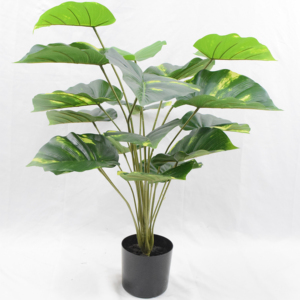 ต้นทาโร่ปลอมหลากสี 18 ใบ ต้นทาโร่ปลอมในกระถางพร้อมขาตั้ง สำหรับตกแต่งภายใน - Product Image 2