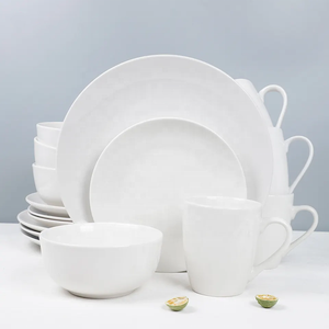 Platos de cena de cerámica modernos para hotel y restaurante, vajilla blanca lisa de porcelana, venta al por mayor - Product Image 6