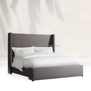 Cama tranquila contemporánea, diseño minimalista moderno, madera contrachapada de roble macizo, marco de cama doble tamaño Queen King suave para muebles para el hogar - Product Image 6