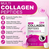 Complément de collagène en marque privée OEM, poudre de peptides de collagène avec acide hyaluronique, compléments de collagène pour femmes