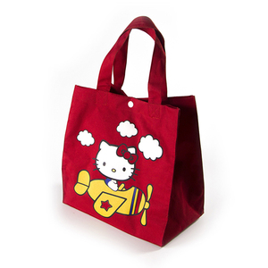 Diseño de encargo al por mayor <span class=keywords><strong>rojo</strong></span> gato Kitty impermeable de PVC de poliéster de almacenamiento de bolsa de compras con botón - Product Image 5