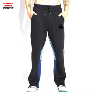 Pantalon de survêtement large personnalisé 450 GSM pour homme, coupe oversize avec patch brodé, en molleton bouclette, style baggy - Product Image 4