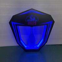Présentoir lumineux en acrylique PlexiWood BP005 pour bouteilles de vin avec logo personnalisé, idéal pour bars, discothèques et présentation de bouteilles VIP