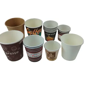 Fabrica al por mayor vaso de papel desechable de 7oz 16 oz helados imprime Tazas de cafe desechables bicchieri di carta