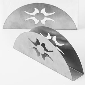 Porte-serviettes créatif en forme d'éventail en acier inoxydable, demi-cercle, accessoire de décoration de table durable pour les fêtes - Product Image 4