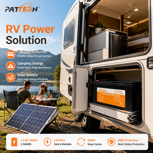 PATTERN Baterai LiFePO4 12.8V 200Ah 12V 2.56kWh 6000 Siklus Smart BMS Pengganti Baterai Asam Timbal untuk Kapal Laut RV Camper - Product Image 2
