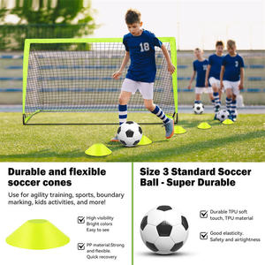 <span class=keywords><strong>But</strong></span> de football pliable portable TuoLian, 180x120x120cm, en nylon, jaune fluorescent et bleu, pour jeunes, cadre extérieur - Product Image 3