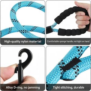 Strong Sturdy Comfortable Durable <b>Dog</b> Slip Rope <b>Leash</b> with Ribbons Premium Quality Nylon Reflective Mountain Climbing Lead - Product Image 6