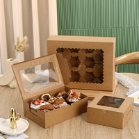 Vente chaude 2/4/6/12 trous Cupcake boîtes pâtisserie boîtes à biscuits avec fenêtre pour anniversaire mariage fête boulangerie magasins