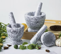 Écraseur d'ail en marbre gris/noir écologique, directement de l'usine, broyeur d'épices et de melon pour cuisine, taille personnalisable, emballage en boîte