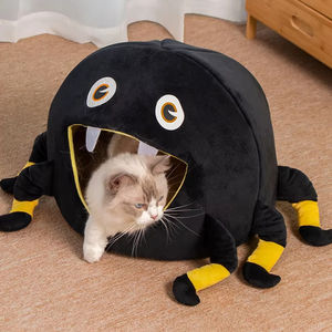 Black Spider Cat Bed Cat Villa House Cat and Dog Cama en forma de huevo Suministros para mascotas Cama semicerrada - Product Image 1