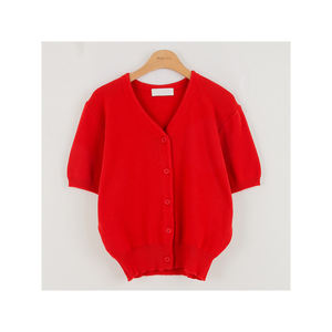 Gran oferta para promoción, cárdigan de manga corta, estilo de buena calidad, diseño de cuello en V, ropa, cárdigan de manga corta con cuello en V móvil - Product Image 4