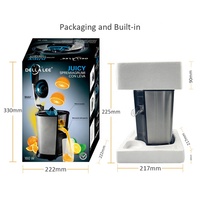 85W Handmatige Elektrische Roestvrijstalen Oranje Sapcentrifuge Squeezer Huishoudelijk Zacht Handvat Langzame Sapcentrifuge Deksel Fruitextractor De Jugo