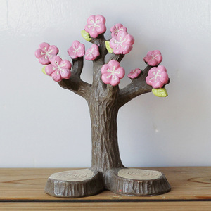 Japanese Style Zakka Resin Figurines Cherry Blossom Tree Rabbit Bear Desktop Decor Living Room Home Decoration Multi Piece Set - Product Image 3