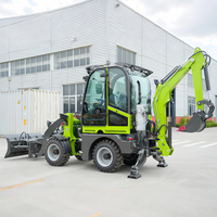 Backhoe Loader 4WD Baru dari Cina untuk Taman dan Lanskap, Backhoe Loader Roda dengan Bucket Hidrolik untuk Konstruksi dan Tambang