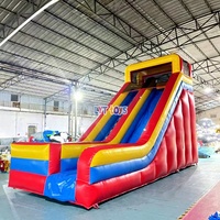Toboggan aquatique gonflable commercial avec piscine pour enfants et adultes, idéal pour les fêtes à la piscine à domicile, aire de jeux extérieure en PVC