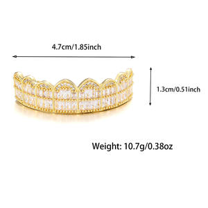 Bling blibg Hip Hop Bijoux En Laiton Cubique Zircon Dents Impeccable Diamant Glacé Carré CZ Dent <span class=keywords><strong>Grilz</strong></span> Comme Cadeau - Product Image 5
