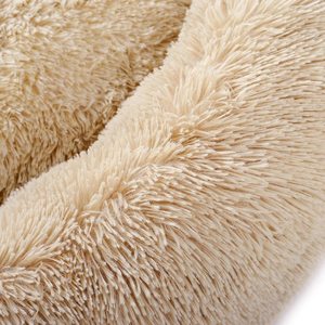 2025 Beige Luxe Pluizig Huisdier Bed Grote Bank Solide Moderne Groothandel Hoge Kwaliteit Donut Nieuwigheid Nepbont Sofa Voor Honden Kalmeren - Product Image 6