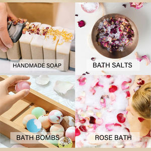 Mix fiori secchi naturali 100% sapone alla vaniglia Kit lavanda gelsomino rosa blu loto per bagno resina sapone candela - Product Image 6