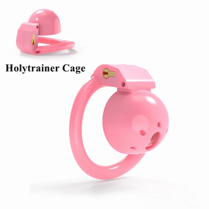 Rosa Mini Keuschheit käfig für Sissy Holy trainer Schwanz käfig mit 5 Größen Penis ringe Set Bondage Slave Abstinenz Sexspielzeug für Männer - Product Image 6