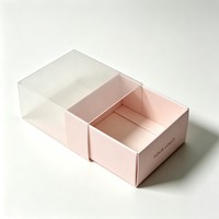 Boîtes en papier roses personnalisées à 6 compartiments pour emporter, boîtes d'emballage pour pâtisserie, chocolat, boulangerie, avec un dessus transparent