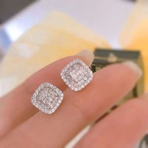 Xinfly 18K White Gold <b>Fine</b> <b>Stud</b> <b>Earring</b> 0.70 Carats Natural Diamond Square Design - Product Image 5