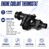Termostato de Motor para Mercedes Benz OE 2742000015 Compatible con C200 E200 GLA200 GLC200 CLA200 C180 C260 E200, Repuesto Automotriz