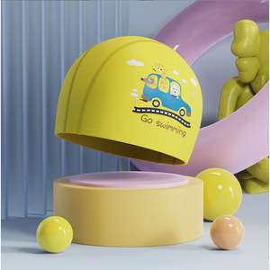 Gorro de natación para niños, tela de PU con dibujos animados, impermeable, para niños y adolescentes que aprenden a nadar - Product Image 1