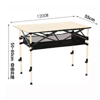 Mobilier d'extérieur Table de camping pliante à hauteur réglable Table de pique-nique pliable à enrouler portable pour sac à dos