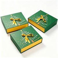 Boîtes cadeaux rigides magnétiques en encre de soja en gros, boîte de calendrier de l'avent de luxe, vente chaude, emballage cadeau de Noël de haute qualité