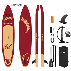 Double Layer Drop Stitch RACE SUP 12'6/381cm Board Racing Supboard Paddle <b>Inflatable</b> With US Race Fin DARK BLUE CAMOUFLAGE Drop - Product Image 5
