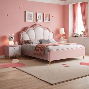 <span class=keywords><strong>Lit</strong></span> <span class=keywords><strong>de</strong></span> princesse rose luxueux en bois massif avec rangement pour enfants, ensemble <span class=keywords><strong>de</strong></span> <span class=keywords><strong>lit</strong></span> moderne rembourré en cuir réglable – Offre spéciale - Product Image 3