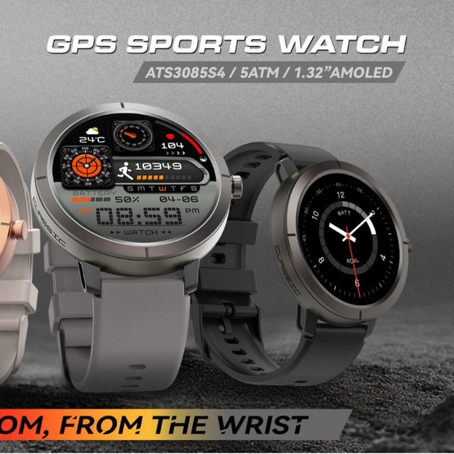 DM76 GPS Smart Watch 1.32 Inch AMOLED Display Supports GLONASS BDS Galileo NAVIC QZSS 5ATM Waterproof Smartwatch