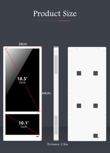 18.5 Inch Elevator <b>Wall</b> Mounted Dual Screen Android WiFi Digital Advertising Screens for Business Marketing(White Color) - Product Image 6