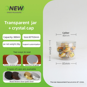 Bocaux en plastique transparent de qualité alimentaire de 300 ml en gros, bocaux de 280 ml pour bonbons et biscuits, bocaux en plastique de 10 oz avec couvercle en PET cristallin - Product Image 2
