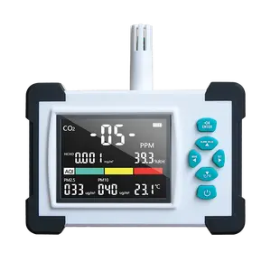 Detektor Sensor NDIR CO2 7 In 1 Monitor Temperatur Kelembapan Pengukur Kualitas Udara TVOC HCHO AQI untuk Penggunaan Di Rumah