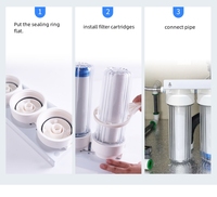 Purificateur d'eau manuel en plastique pour la maison de 20 pouces, blanc, bleu clair, 3 étapes, filtres à eau pour toute la maison, évier mural Drinki