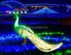Scultura da Giardino Personalizzata a Grandezza Naturale, <span class=keywords><strong>Pavone</strong></span> Blu Luminoso in Resina Realistica Dipinta a Mano, Durevole e di Alta Qualità - Product Image 2