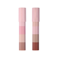 Usine de cosmétiques OEM, fard à paupières en stick imperméable personnalisé en 4 teintes, vente en gros, marque privée, fard à paupières mat soyeux et scintillant