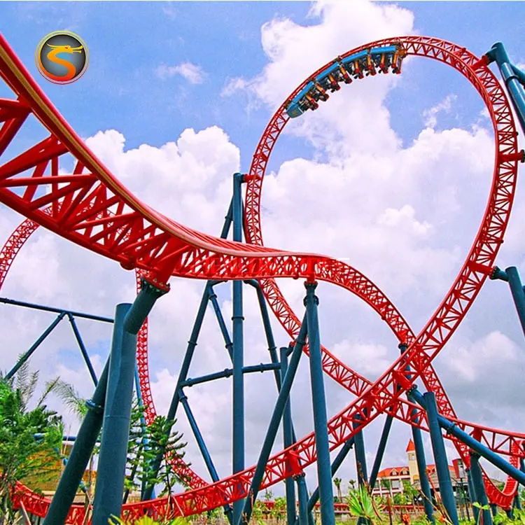 Grande sovrapposizione roller coaster fiera parco produttore brivido zip line roller coaster