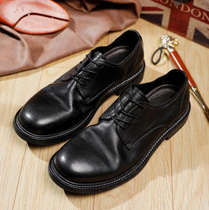 Zapatos Oxford de negocios para hombre, de cuero, formales, de lujo, con cordones, hechos a mano, con suela gruesa. - Product Image 2